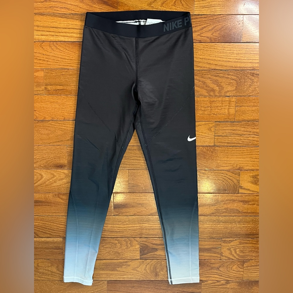 Nike Pro Hyperwarm Ombre Compression Leggings Bla… - image 1